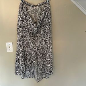 floral midi button down skirt